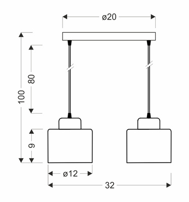 OLIVCA lampa wisząca czarny 2x40W E27 klosz oliwkowy