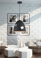 Plafonnier suspendu 1X60W E27 noir + chrome PATCH 31-43184