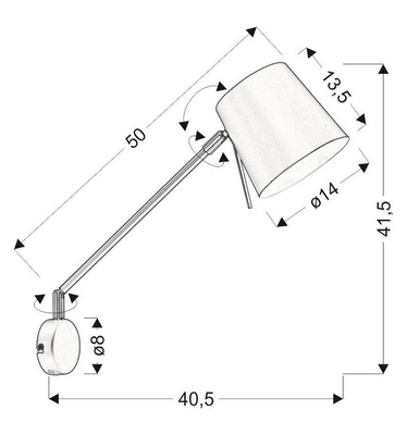 Rotary wall lamp matt black adjustable E27 40W Killy 21-73914