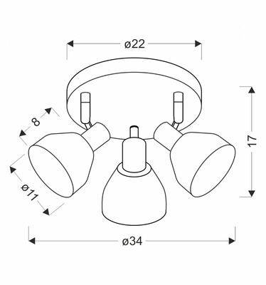 Lampa sufitowa Grazia oprawa ze szklanymi kloszami 3-punktowa do salonu