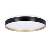 Plafonnier Florida plafond noir et or 18w led 33 cm avec abat-jour blanc