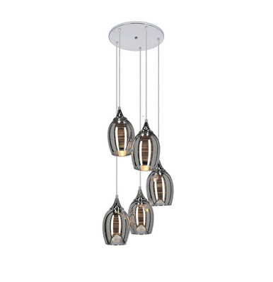 Plafoniera suspendata placa cromata 5x60W Marina Candellux 35-60198