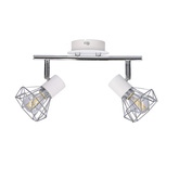 Applique/plafonnier bande chrome/blanc 2xE14 Verve 92-61348