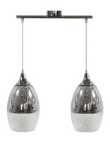 Lampa sufitowa wisząca srebrna regulowana 2x60W E27 Celia 32-51578