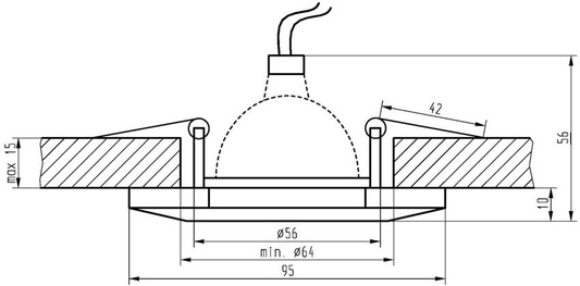 Plafonnier Candellux fixe hexagonal verre coloré