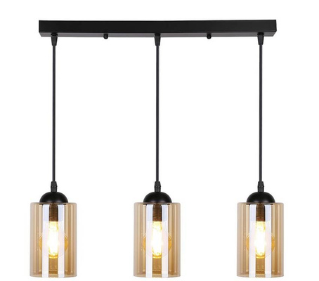 Suspension noir / bande marron 3xE27 Bistro 33-00545