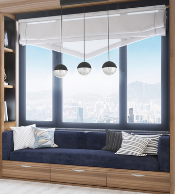 Lampa wisząca FURNI 3-punktowa czarna – ze szklanymi kloszami kulami - designerska lampa do salonu LED 4000K