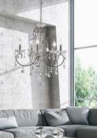Suspension chromée avec lustre en cristaux 5x40W Aurora Candellux 35-96152