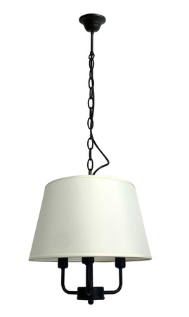 Pasteri hanging lamp black matt 3x40w e14 beige lampshade 31-01351