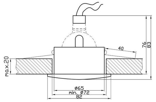 Plafonnier Candellux 2211411 Sh-10 Ip65 Mr16
