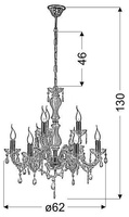 Plafoniera cu suspendare din cristal LED auriu