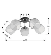 Zachera Ceiling Lamp 5xE27 White