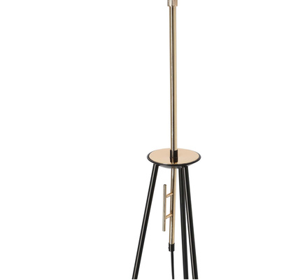 Lampadaire TAFLO or noir 1xE27 abat-jour blanc 51-07322