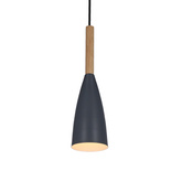 Hängelampe grau + Holz Trosa Ledea 50101266
