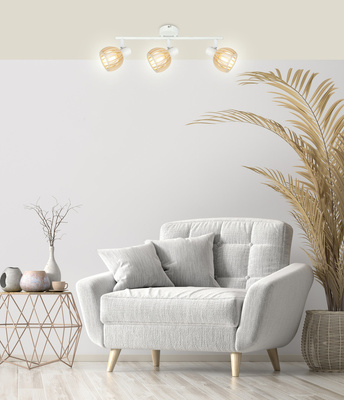 Applique Candellux 93-68095 E14 bois blanc
