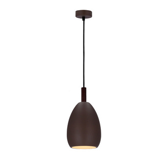 Hanging lamp brown metal / wood E27 Flen Ledea 50101261