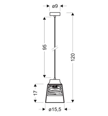 Lampe suspendue abat-jour en verre noir et or 60W E27 Fresno Candellux 31-78384