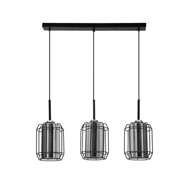 Jonera hanging lamp black 3x40 E27 smoked shade 33-08435