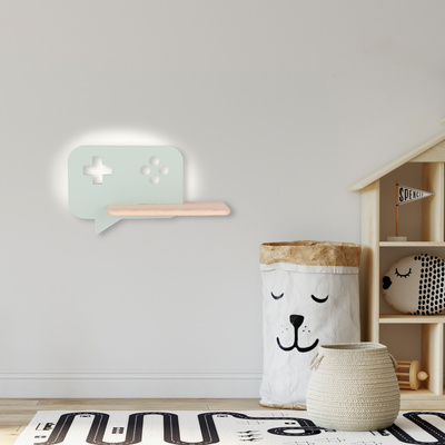 Applique LED 5W menthe pour enfant avec étagère Console 21-75680