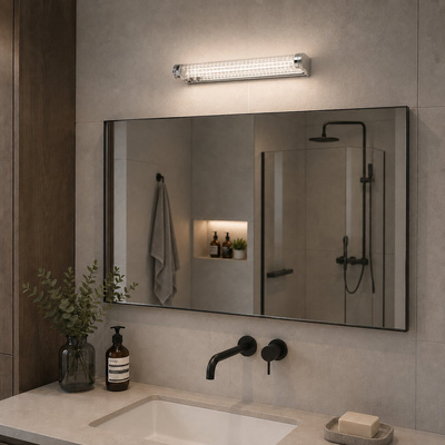 Applique salle de bain chrome 42,5cm LED 7W froid Moderno Candellux 20-40800