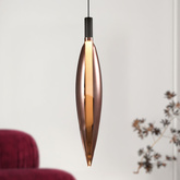 Pendant lamp Nordic glass copper tube for living room single