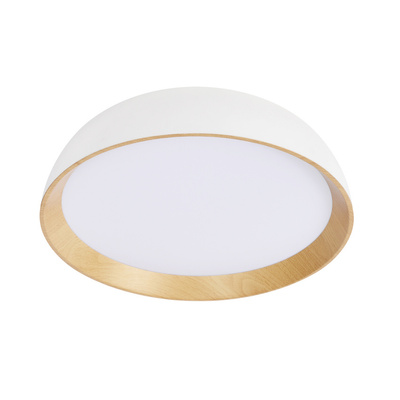 CALABRIA PLAFONNIER BLANC PLAFON ABAT-JOUR EN BOIS BLANC 14-24138