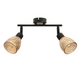 Lampa sufitowa Amcos listwa ze szklanymi kloszami 2-punktowa do salonu