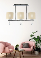 Lampa sufitowa chromowa 3x40W abażur z tkaniny Estera Candellux 33-11510
