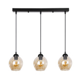 Suspension en verre noir / marron 3xE27 Aspa 33-00606