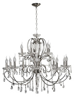 Chrom-Pendelleuchte mit Kristallkronleuchter 15x40W Aurora Candellux 30-97586