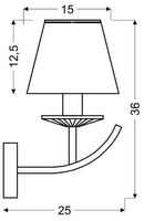 Chrome wall lamp / white organza lampshade 40W E14 Valencia Candellux 21-84418