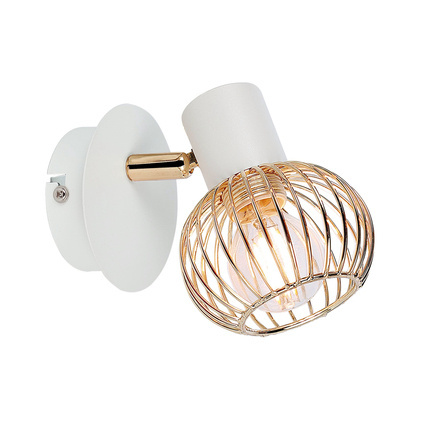 Lampa ścienna kinkiet 1X40W E14 biały/złoty OSLO 91-61799