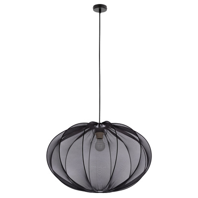 Lampa wisząca z abażurem Mellow czarna siateczkowa 60 cm do salonu