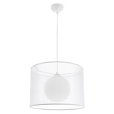 Lampa wisząca z abażurem Chicago biała pojedyncza nowoczesna do salonu