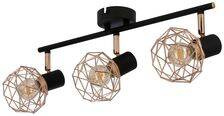Lampa ścienna sufitowa listwa potrójna czarno-złota Acrobat 93-66640