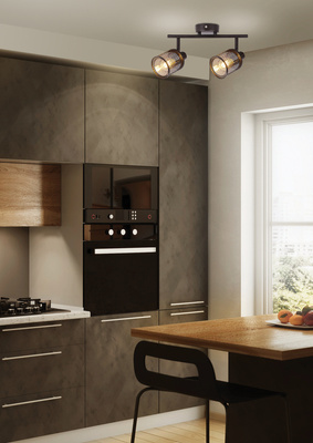 Plafonnier café or avec abat-jour ambre 2x40W Canabera Candellux 92-81766