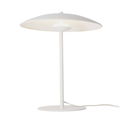 Table lamp LUND in Scandinavian style white plate shade minimalist lamp for living room and bedroom