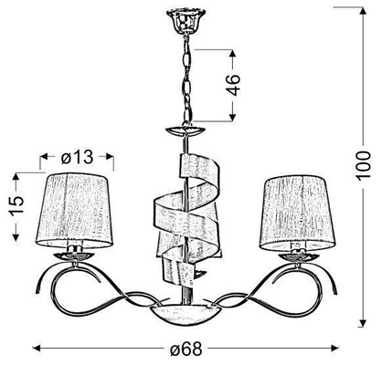 Deckenleuchte Chrom Kronleuchter 3x40W E14 Denis Candellux 33-23414