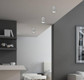 Lampa sufitowa tuba okrągła srebrna 10 cm 1xGU10 natynkowa