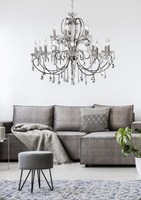 Chrom-Pendelleuchte mit Kristallkronleuchter 15x40W Aurora Candellux 30-97586