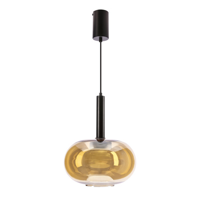Suspension Bueno en verre simple abat jour ambre GX53