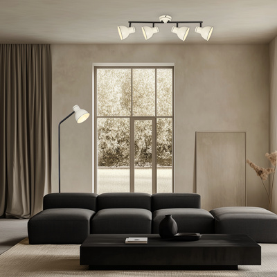 Plafonnier orientable noir et blanc 4x40W Zumba Candellux 94-72153