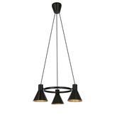 Lampă suspendată tavan negru și auriu mat 3x40W Mai mult Candellux 33-71156