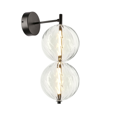 PLAYA Wandleuchte schwarz 10W LED 3000K klarer Kugelschirm