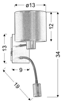 Applique or / chrome avec interrupteur E14 + LED Sylwana Candellux 21-29287