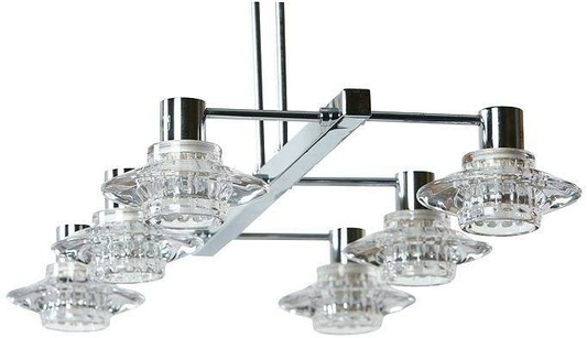 Rastek lampa wisząca 6x40W G9 w kolorze chromowym, nowoczesne oświetlenie do salonu jadalni sypialni elegancki design