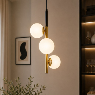 Hanging lamp matt gold 3 Duo 33-01276