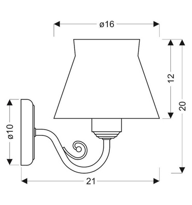Aplica de perete abajur organza alb 1xE27 Zefir Candellux 21-73785