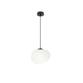 STONES lampă suspendată neagră 20cm 1x40W E27 abajur alb 31-35127