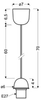 Zawiesie białe do lampy wiszącej E27 85-89369
